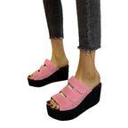 Damen Wedge-Pantoletten mit breiten Riemen und komfortablem Fußbett R&B