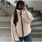 Damen kuscheliger Outdoor-Fleece-Jacke R&B