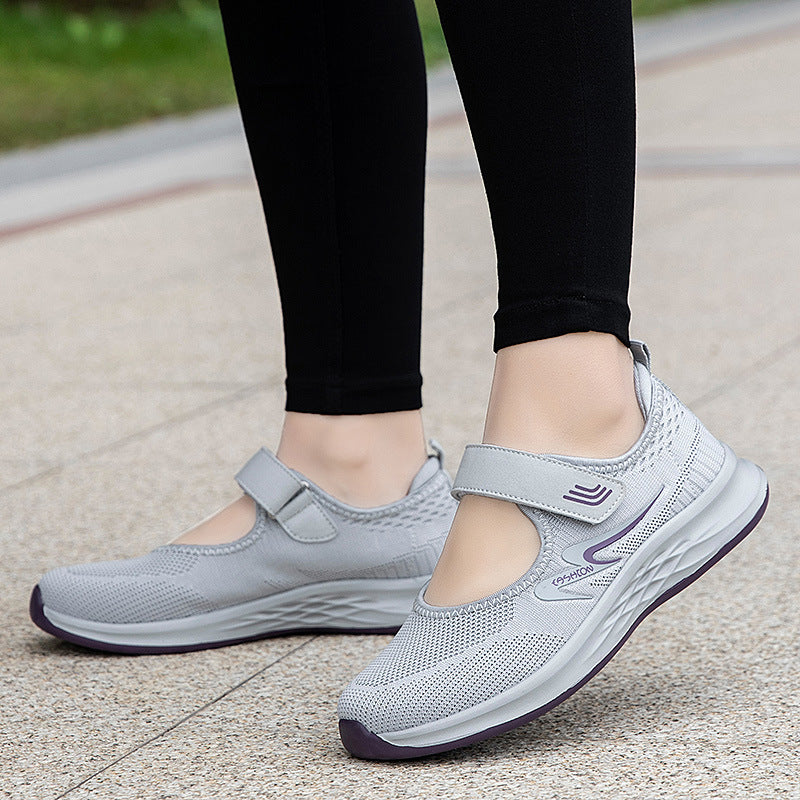 Damen Sportliche Slip-On Sneakers mit verstellbarem Klettverschluss R&B