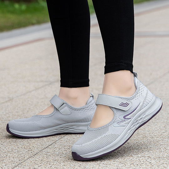 Damen Sportliche Slip-On Sneakers mit verstellbarem Klettverschluss R&B