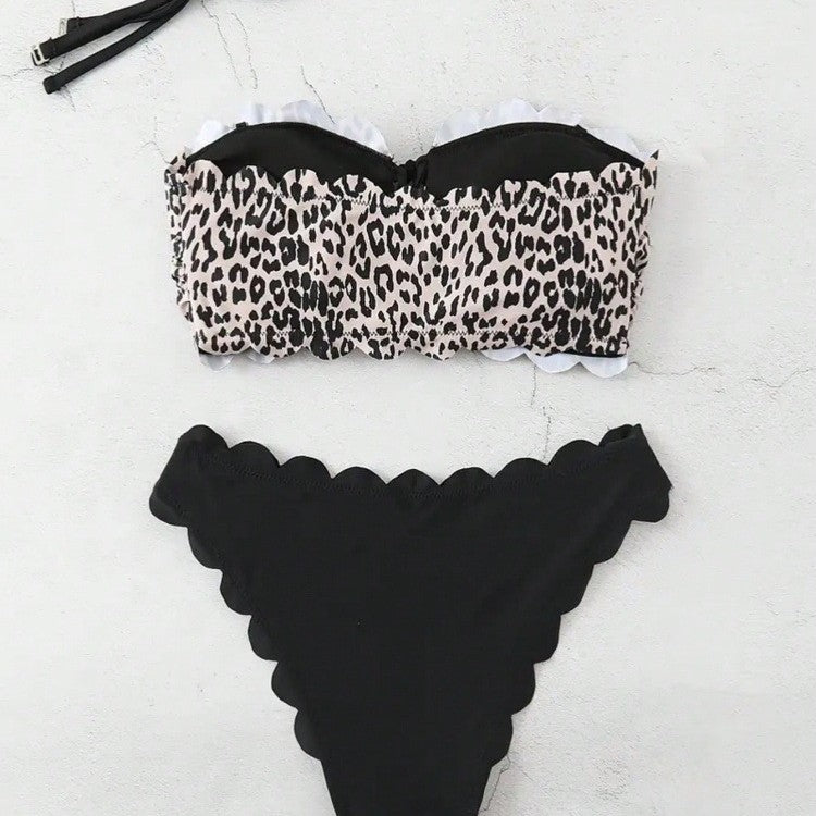 Damen Bikini-Set mit skulpturalem Design und modischem Animal-Print R&B