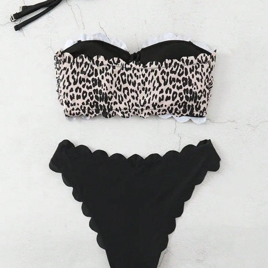 Damen Bikini-Set mit skulpturalem Design und modischem Animal-Print R&B