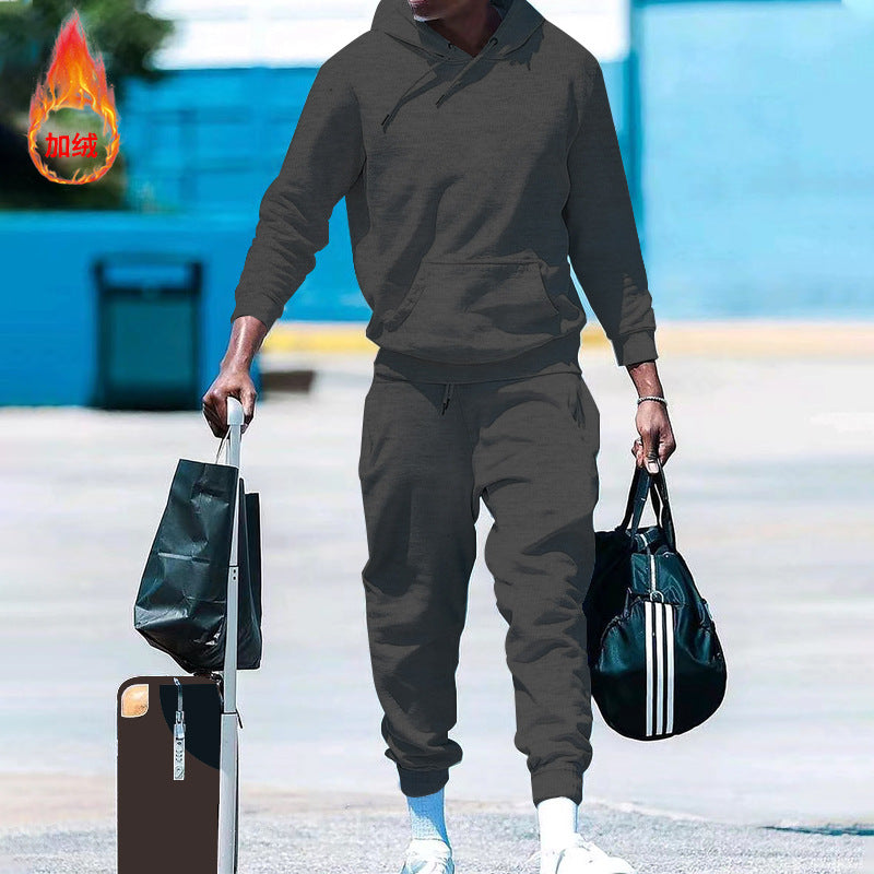 Herren lässiges Freizeit-Set mit Kapuzenpullover und Jogginghose R&B