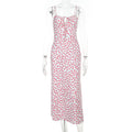 Damen Maxikleid mit floralen Akzenten und verspieltem Knotendetail R&B