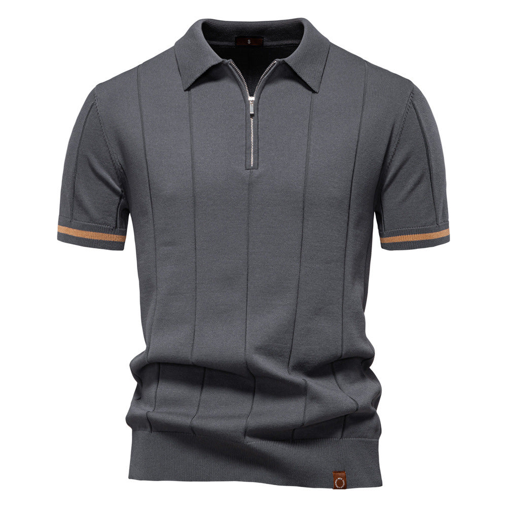 Herren Polohemd mit kurzer Knopfleiste und strukturiertem Design R&B