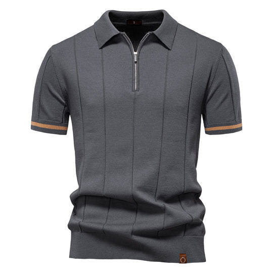 Herren Polohemd mit kurzer Knopfleiste und strukturiertem Design R&B