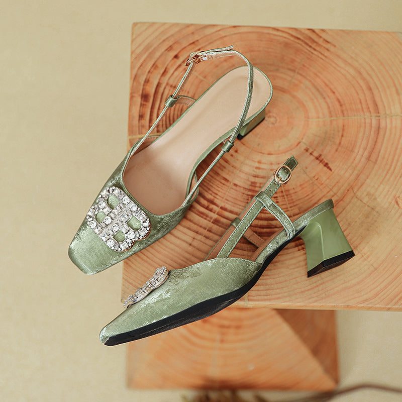Damen Slingback-Pumps mit funkelndem Schmuck R&B