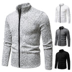 Herren Fleecejacke mit hohem Kragen und praktischem Reißverschluss