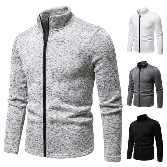 Herren Fleecejacke mit hohem Kragen und praktischem Reißverschluss R&B