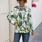 Damen Kapuzenpullover mit blühendem Blumenmuster und gemütlichem Schnitt R&B