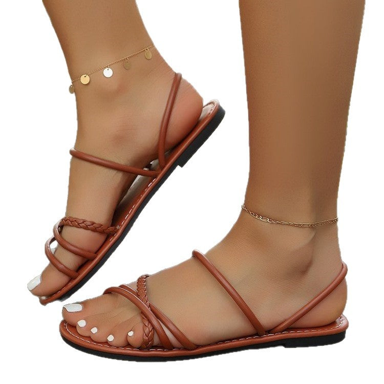 Damen elegante Strandsandalen mit verstellbaren Riemen R&B