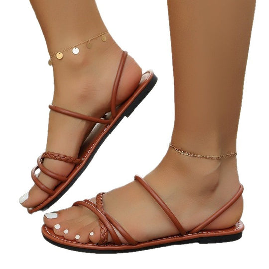 Damen elegante Strandsandalen mit verstellbaren Riemen R&B