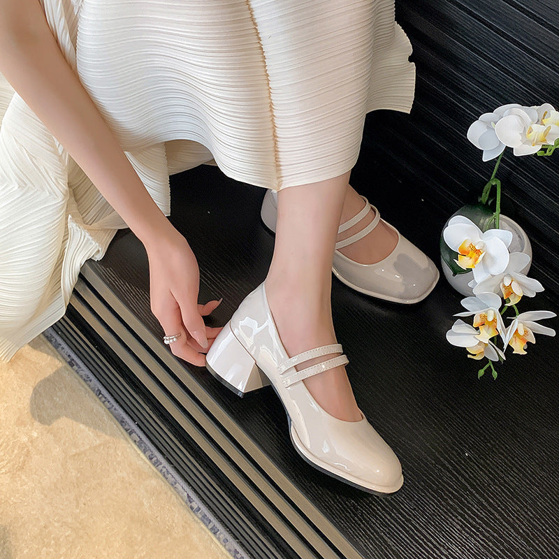 Damen Plateau-Pumps mit dekorativem Doppelriemen R&B
