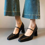 Damen Mary Jane Pumps mit elegantem Blockabsatz
