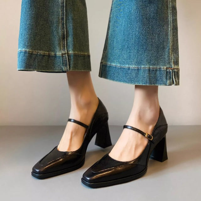 Damen Mary Jane Pumps mit elegantem Blockabsatz