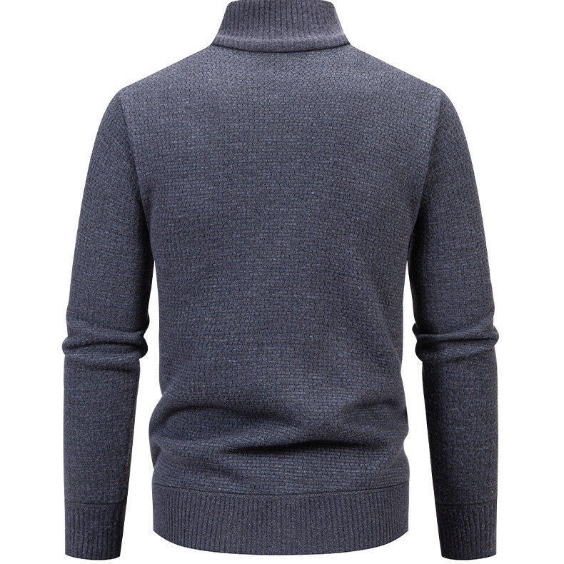 Herren Strickjacke mit modernem Zipper und seitlichen Reißverschlusstaschen R&B