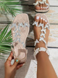 Damen Glamouröse Flip-Flops mit funkelnden Riemen und elastischem Fußbett R&B