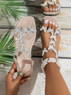 Damen Glamouröse Flip-Flops mit funkelnden Riemen und elastischem Fußbett R&B