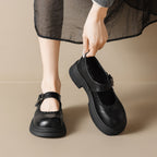 Damen modische Mary-Jane Schuhe mit dekorativem Schnallenverschluss