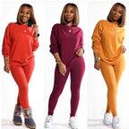 Damen Langarm Schlafanzug Set mit elastischen Hosen R&B