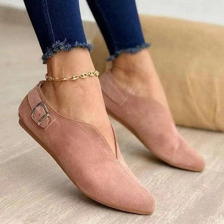 Damen elegante Slipper mit modischer Schnalle und hochwertigem Wildleder R&B