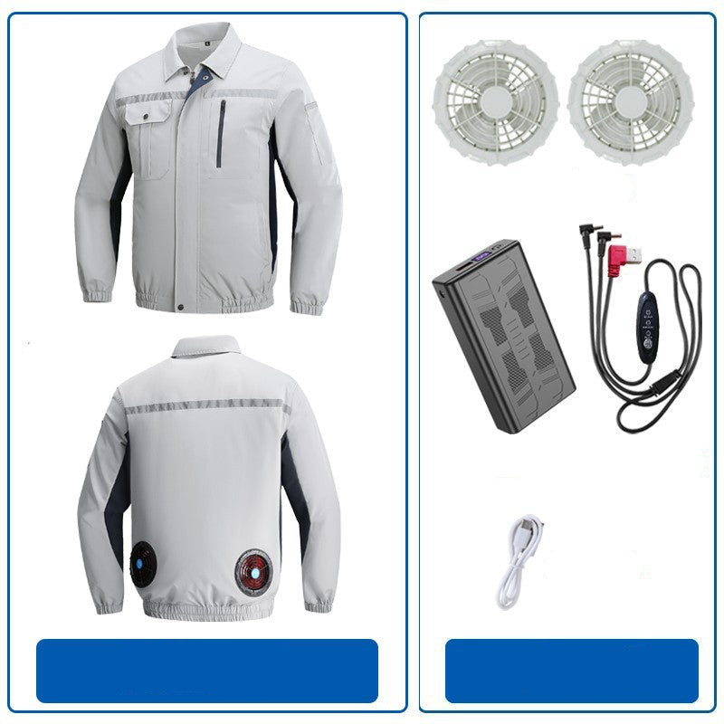 Herren nan atmungsaktive Arbeitsjacke mit integrierten Rückenlüftern und reflektierenden Streifen R&B