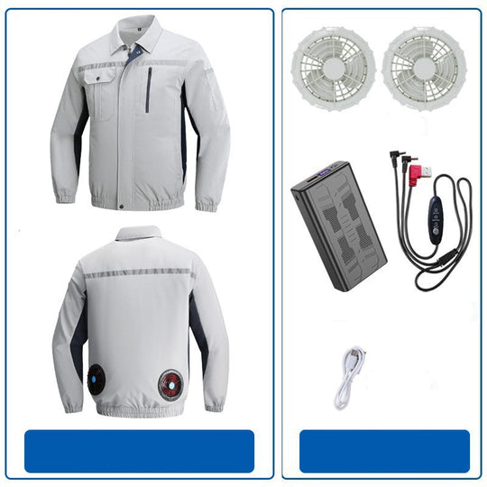 Herren nan atmungsaktive Arbeitsjacke mit integrierten Rückenlüftern und reflektierenden Streifen R&B