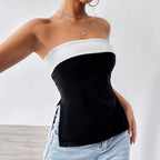 Damen Bandeau-Top mit eleganten Farbblockdesign R&B