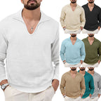 Herren eleganter Pullover mit V-Ausschnitt und strukturiertem Design R&B