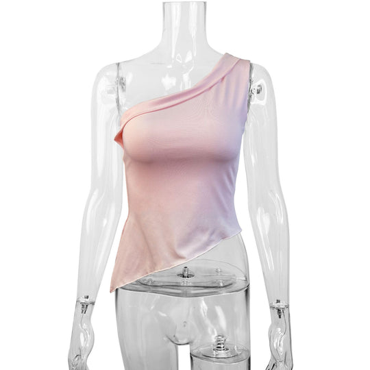 Damen Elegantes asymmetrisches Top mit einem Schulterdesign R&B