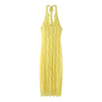 Damen Maxikleid mit voluminösem Rüschendesign R&B
