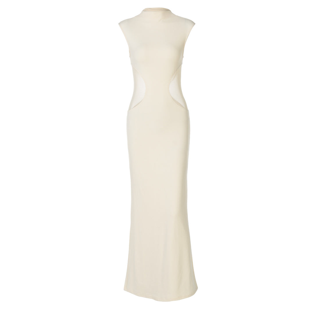 Damen figurbetontes Maxikleid mit Schnittdetails R&B