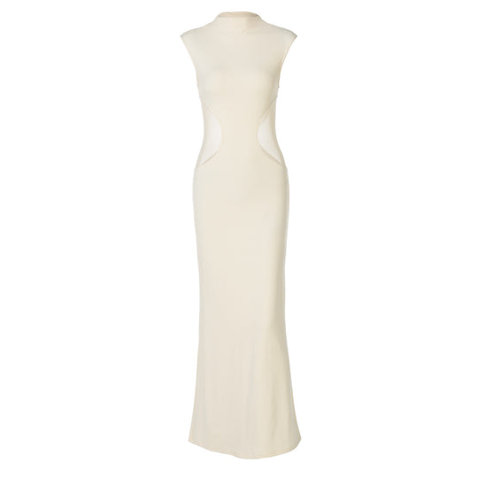 Damen figurbetontes Maxikleid mit Schnittdetails R&B