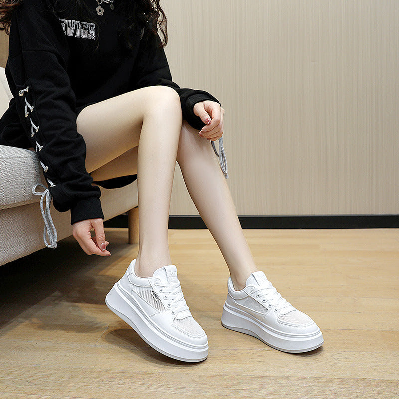 Damen modische Plateau Sneakers mit atmungsaktivem Netzmaterial und schockabsorbierender Sohle R&B