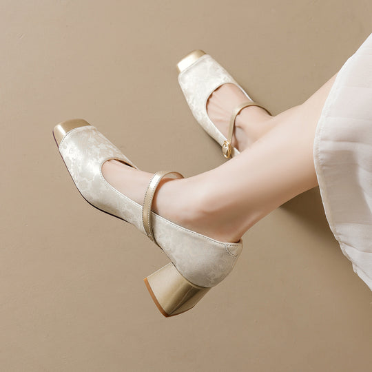 Damen elegante Ballerinas mit schickem Riemen und moderner Quersehne R&B