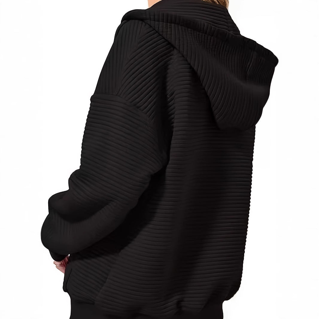 Damen Oversized Hoodie mit strukturiertem Design und praktischen Taschen R&B