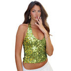 Damen Glitzerndes Top mit Pailletten und Trägern R&B