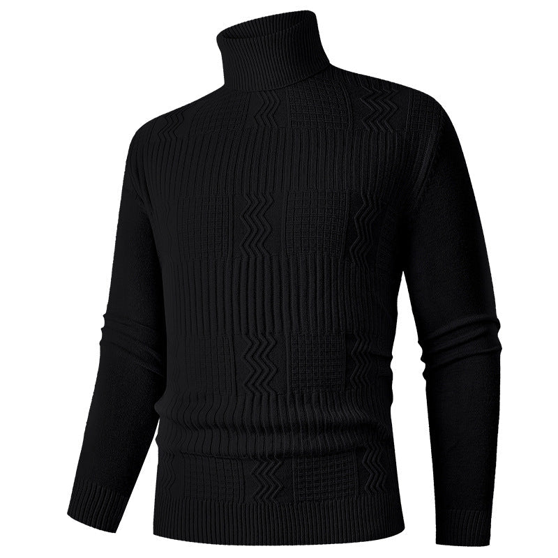 Herren eleganter Rollkragenpullover mit strukturiertem Design