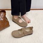 Damen Komfortable Ballerinas mit rutschfester Sohle und verstellbarem Klettverschluss