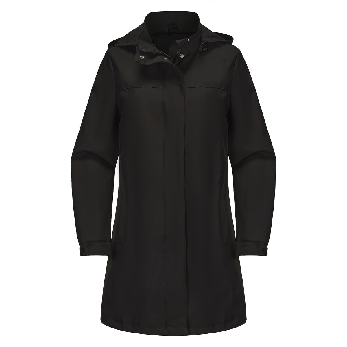 Damen funktionale Übergangsjacke mit verstellbarem Kapuzenkragen und praktischen Taschen