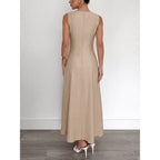 Damen Langarm Maxikleid mit eleganten Streifen und schmeichelndem Schnitt R&B