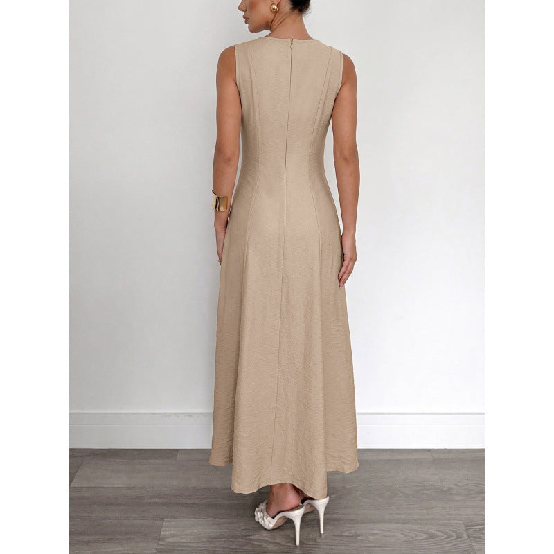 Damen Langarm Maxikleid mit eleganten Streifen und schmeichelndem Schnitt R&B