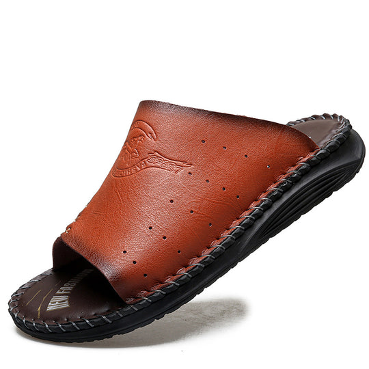 Herren Komfortable und atmungsaktive Ledersandalen R&B