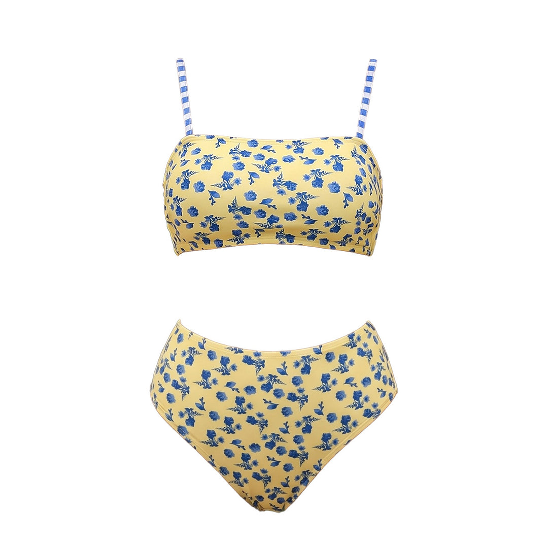 Damen Hochtailliertes Bikini-Set mit floralem Design R&B