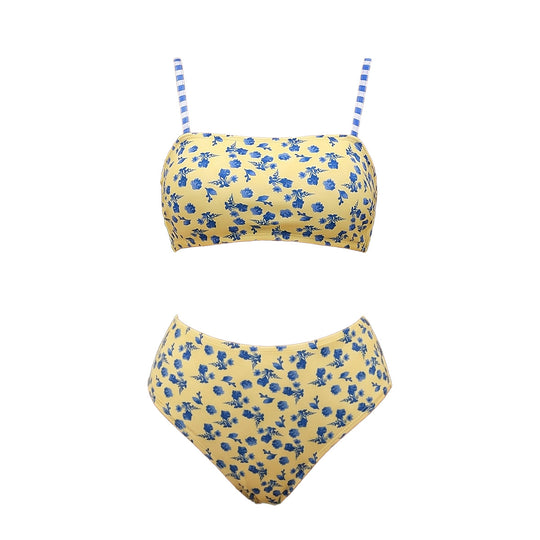 Damen Hochtailliertes Bikini-Set mit floralem Design R&B