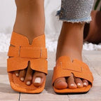 Damen Komfortable Slip-On Sandalen mit modischen Riemen R&B