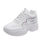Damen Sportliche Sneakers mit modischer Plateau-Sohle und atmungsaktiver Obermaterialstruktur R&B