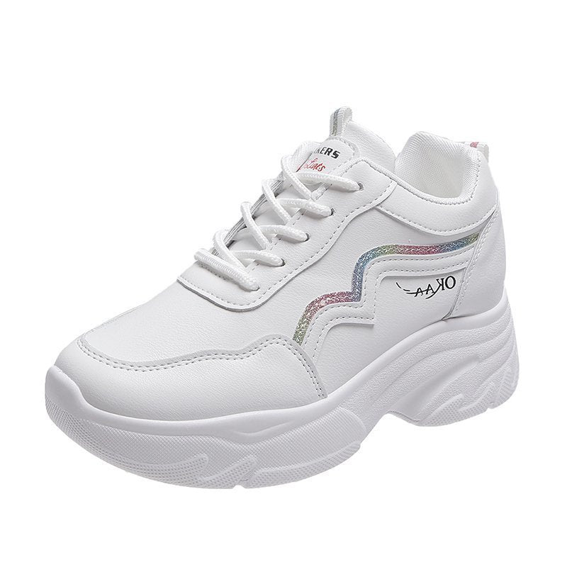 Damen Sportliche Sneakers mit modischer Plateau-Sohle und atmungsaktiver Obermaterialstruktur R&B