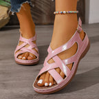 Damen komfortable und modische Sandalen mit verstellbarem Riemendesign R&B