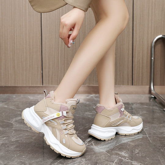 Damen gefütterte Winter-Sneaker mit rutschfester Sohle und atmungsaktivem Obermaterial R&B